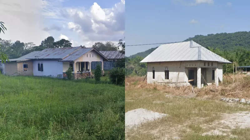 Rusty Wide Gapped Sheet Metal Roofs